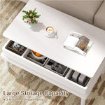 Load image into Gallery viewer, Shintenchi Coffee Table, Lift Top Coffee Table with Hidden Compartment, Rising Tabletop Dining Table, Lift Top Coffee Center Table for for Living Room, Office, Home (White)