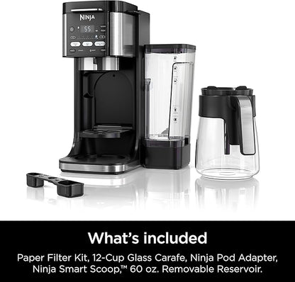 Ninja | Drip Coffee Maker | DualBrew Pro Hot & Iced Coffee Machine | Use with K-Cup Coffee Pods | 3 Brew Styles (Classic, Rich, & Iced) | 60oz Removable Reservoir & Dishwasher Safe | Black | CFP101