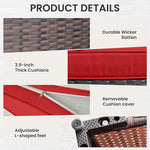 Load image into Gallery viewer, 10 Pieces Outdoor Patio Furniture Set Outdoor Furniture Patio Sectional Sofa Conversation Sets w/ETL Approved 45" Gas Outdoor Fire Table &amp; Coffee Table, Swivel Rocking Chair (Red)