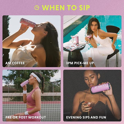 GORGIE Sugar Free Natural Energy Drinks, Wild Berry (12 Pack) - Healthy Energy Drinks - Natural Coffee Replacement with Green Tea Caffeine and Biotin - 150mg Caffeine, Vegan, & Low Calorie