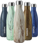 Load image into Gallery viewer, BJPKPK 17 oz Stainless Steel Insulated Water Bottle Cola Shape Big Water Bottles for Travel,Wood Yellow Gray