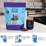 Load image into Gallery viewer, Stella Blue Cold Brew Coffee Bags, Blueberry Muffin, Medium Roast Ground Coffee, Smooth, Bold and Refreshing 100% Arabica, 6 Brew Packets, Makes 24 Cups, Rainforest Alliance Certified
