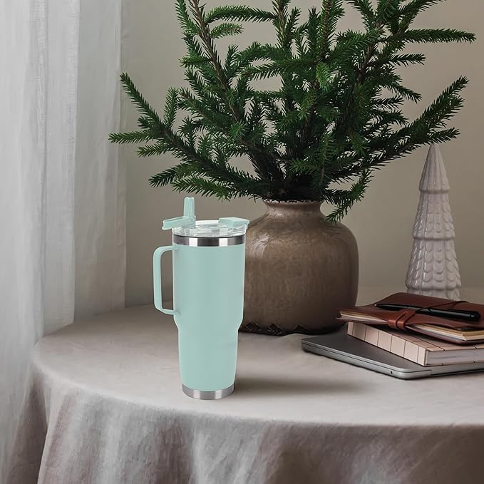 HASLE OUTFITTERS 30oz Tumbler With Handle, Insulated Travel Coffee Mug With Straw Leak-Proof Double Wall Stainless Steel Vacuum Tumblers Metal Cup with Straw for Hot and Cold Drink