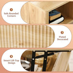 Load image into Gallery viewer, LYNCOHOME Fluted Lift Top Coffee Table with Hidden Compartment, Modern Center Table for Living Room, Home Office, Natural