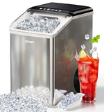 Load image into Gallery viewer, Nugget Ice Makers Countertop, Soft Pebble Ice Machine, Chewable Crushed Pellet Ice 42lbs/Day, Self-Cleaning Drainpipe Ice Maker for Party, Home, Kitchen, Bar, Office, Silver Gray
