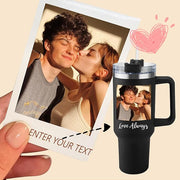 ThermoThrill Ships Next Day, Personalized 40 Oz Tumbler with Handle and Straw Custom Tumbler with Text Stainless Steel Mug Birthday Gifts for Women