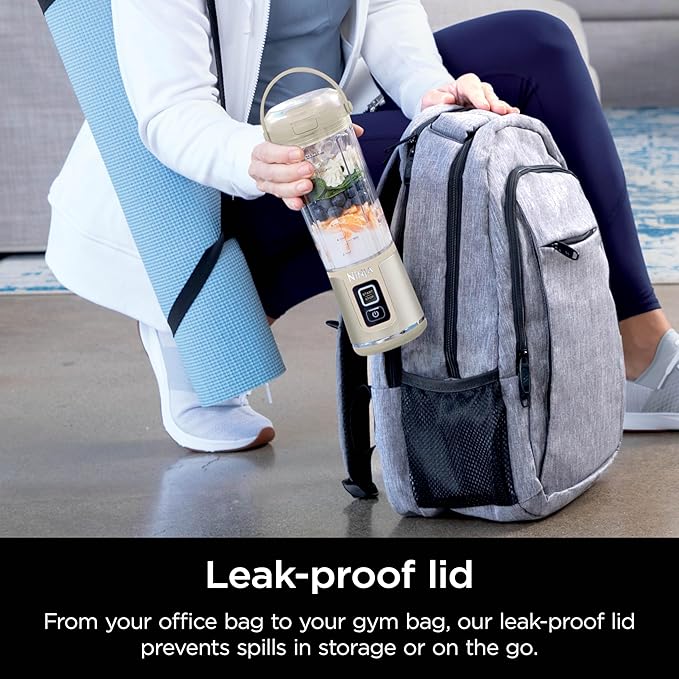 Ninja Blast Portable Blender, Cordless, 18oz. Vessel, Personal Blender For-Shakes and Smoothies, BPA Free, Leakproof-Lid and Sip Spout, USB-C Rechargeable, Dishwasher Safe Parts, Vanilla Bean, BC151VB