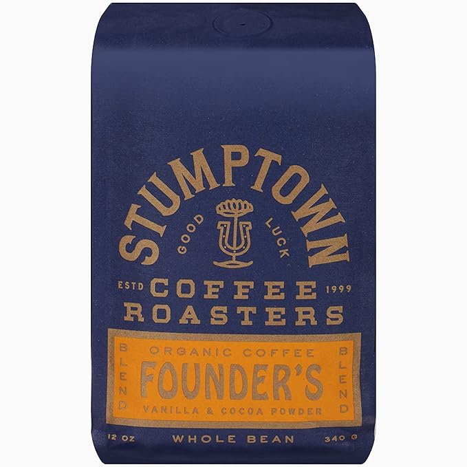 Stumptown Coffee Roasters, Founder's Blend - Organic Whole Bean Coffee - 12 Ounce Bag, Flavor Notes of Vanilla and Cocoa Powder
