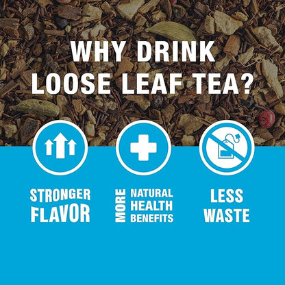 Tiesta Tea - Cozy Chai, Loose Leaf, Spiced Chai Rooibos Tea, Premium Caffeine-Free Herbal Blend, Makes Hot or Iced & Up to 25 Cups, 2.5oz Resealable Pouch