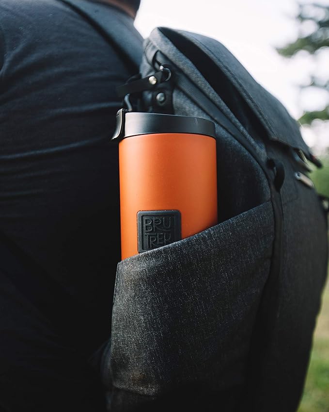 OVRLNDR Travel Coffee French Press, 24 fl.oz Drinkable Capacity, Vacuum Insulated, Easy To Clean Removable Bottom, No Spill Lid, On The Go Coffee Brewing (Red Rock)