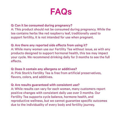 Pink Stork Fertility Tea for Conception and Hormone Balance with Organic Mint, Vitex, and Red Raspberry Leaf, Caffeine Free - Mint, 15 Sachets, Hot or Iced