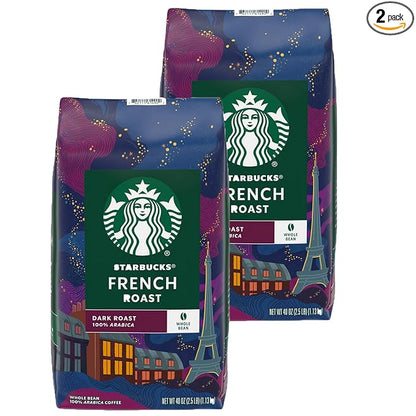 2 Packs of 40 Oz Starbucks French Roast Whole Bean Coffee = 2 x 40 Oz = 80 Oz