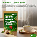 Load image into Gallery viewer, FreshDrinkUS, Premium Green Ginger Tea | 75 Tea Bags | Sencha Green Tea with Ginger, Lemongrass, Turmeric, Hibiscus &amp; Peppermint | Natural Herbal Blend | Comfort &amp; Refreshing, Vegan