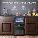 Load image into Gallery viewer, High-Efficiency Commercial Ice Maker: 100 lbs Daily Production, Stainless Steel Under Counter Ice Machine, 25 lbs Ice Storage Capacity, Dual Water Inlet, for Home Commercial Use