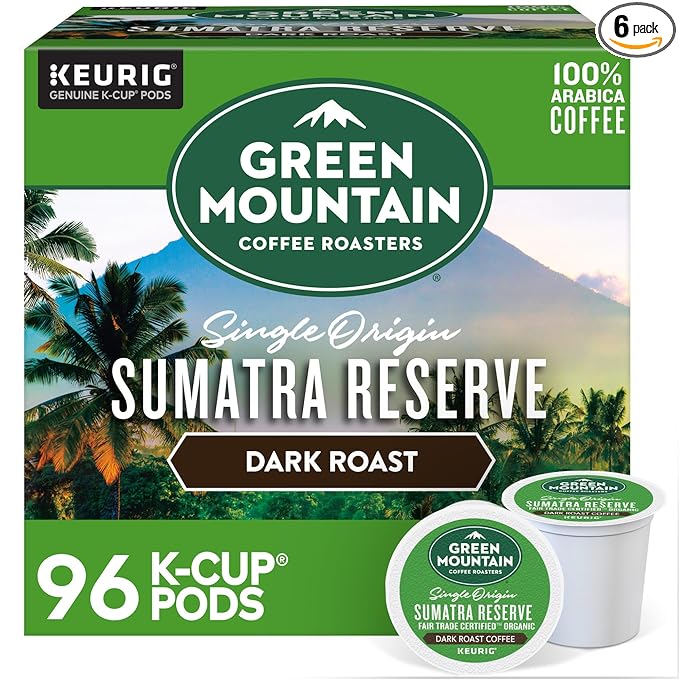 Green Mountain Coffee Roasters Sumatra Reserve Coffee, Keurig Single-Serve K-Cup pods, Dark Roast, 96 Count