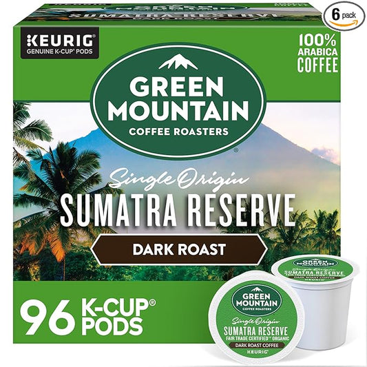 Green Mountain Coffee Roasters Sumatra Reserve Coffee, Keurig Single-Serve K-Cup pods, Dark Roast, 96 Count
