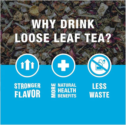 Tiesta Tea - Strawberry Kiwi Herbal Tea, Loose Leaf, Strawberry Hibiscus Kiwi Fruit Tea, Premium Caffeine-Free Herbal Blend, Make Hot or Iced & Up to 25 Cups, 2.5 oz Resealable Pouch