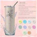 Load image into Gallery viewer, Birthday Gifts for Women, Personalized Tumblers with Birth Flower and Name, 10 Colors - 20 Oz, Skinny Tumblers for Women