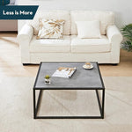 Load image into Gallery viewer, SAYGOER Small Coffee Table Square Modern Coffee Tables for Small Space Low Center Table for Living Room Office, Wood Top with Metal Frames, Easy Assembly, Gray Wood