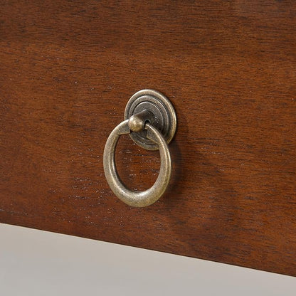 PADMA HOUSE Solid Wood Console Table with 2 Drawers, 46" L Tradional Sofa Table with Dual Hourglass Tabletop, Large Secretary Desk Entry Table for Home Office, 46.06 * 21.65 * 30.91in