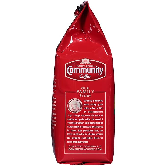 Community Coffee Coffee and Chicory Decaf Coffee, Medium Dark Roast Ground Coffee, 12 Ounce Bag (Pack of 6)