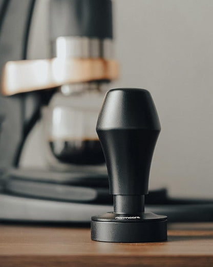 Normcore 45.5mm Spring Loaded Coffee Tamper V4 Fits Flair Pro, Pro 2, 304 Stainless Steel Flat Base, Ergonomic Anodized Aluminum Handle, Black