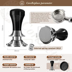 Load image into Gallery viewer, Newest 58mm Espresso Coffee Tamper Adjustable Height with Scale, 30lbs Springs Tamping Strength, Stainless Steel Flat Base, with Mat