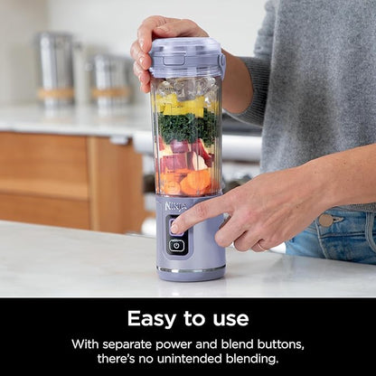 Ninja Blast Portable Blender, Cordless, 18oz. Vessel, Personal Blender For-Shakes and Smoothies, BPA Free, Leakproof-Lid and Sip Spout, USB-C Rechargeable, Dishwasher Safe Parts, Lavender, BC151ML