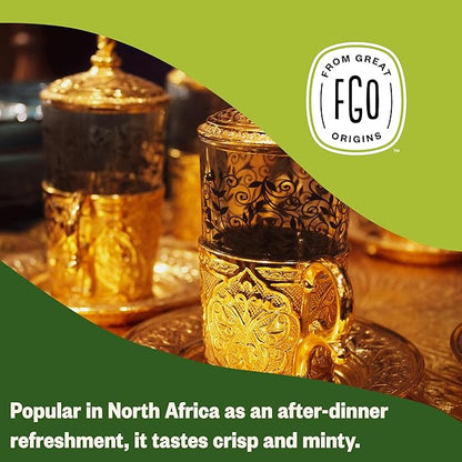 FGO Organic Moroccan Mint Green Tea, 100 Count, Eco-Conscious Tea Bags, Resealable Bag, Packaging May Vary (Pack of 1)