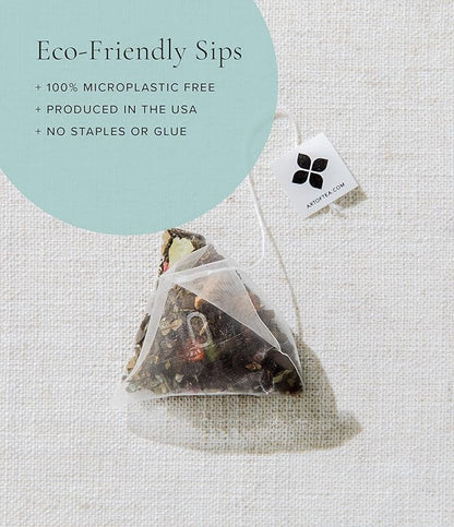 Art of Tea | Organic White Coconut Crème | 12 Count Eco Friendly Sampler Box Assortment | Premium Caffeinated Organic White Tea Variety | Biodegradable Sachets