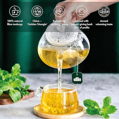 Ahmad Tea Mint Green Tea Teabags, 100 ct - Caffeinated and Sugar-Free
