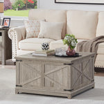 Load image into Gallery viewer, Farmhouse Coffee Table with Hidden Storage Organizer, Modern Square Large Center Table, Wood Farm House Low Rustic Light Oak Living Room Tables with Hinged Lift Top for Home, Office
