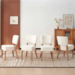 Load image into Gallery viewer, Howtek Modern Dining Chairs Set of 4 with 6.3" Thick Seat Cushions, Space-Saving Stackable Upholstered Kitchen Chairs, Ergonomic Backrest &amp; Metal Legs, White