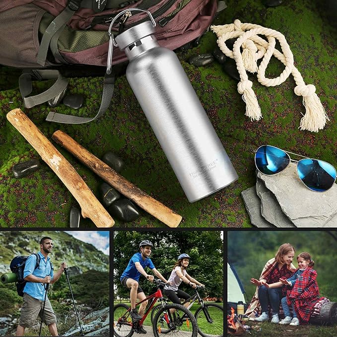 Triple Tree 17OZ Vacuum Insulated Stainless Steel Water Bottle, Double Wall Wide Mouth Lids Keeps beverage Hot or Cold Sweat Proof