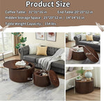 Load image into Gallery viewer, Round Coffee Table Set of 2, Nesting Coffee Tables with Removable Lid, Mid Century Modern Wooden End Table with Large Storage Space for Living Room