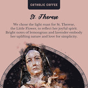 Catholic Coffee St. Thérèse of Lisieux | Light Roast Whole Bean Coffee – Vanilla & Citrus Notes | 12oz Bag – Gentle Catholic Gift Inspired by the Little Flower (Pack of 2)
