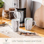 Load image into Gallery viewer, VEWEET Coffee Mugs Set of 6, 16 OZ Large Coffee Cups Set, White Mug Sets Ceramic Mugs Set with Big Handle, Microwave Dishwasher Safe, Series Fiona