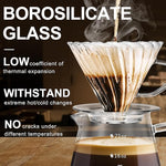 Load image into Gallery viewer, 21oz Pour Over Coffee Maker Set, V60 Glass Coffee Dripper, Octagonal Shape Coffee Pot with 40Pcs Filter Paper Gift Set