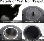 Load image into Gallery viewer, Big Cast Iron Teapot Set with Cups, Japanese Tetsubin Tea Kettle for Stovetop Safe, Cast Iron Tea Set with Tea Strainer for Loose Tea and Enameled Interior (1800ml Teapot Set with Cups)