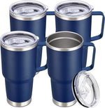 Load image into Gallery viewer, 30 oz Tumbler with Handle and Lid, Stainless Steel Tumblers Bulk Double Wall Vacuum Insulated Travel Mug Leak Proof Cup Keep Drinks Cold and Hot Navy, 4 Pack
