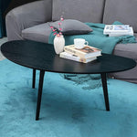 Load image into Gallery viewer, FIRMINANA Mid Century Modern Coffee Table, Oval Black Coffee Table for Living Room &amp; Small Spaces, 47.3" W x 23.63" D x 17.72" H