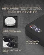 Load image into Gallery viewer, POLIVIAR Electric Gooseneck Kettle, 1350W Electric Tea Kettle Wood Pattern Handle, 34oz Pour Over Electric Kettle for Coffee &amp; Tea, 18/8 Stainless Steel Inner, Temperature Control &amp; Rapid Heating