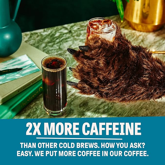 Wandering Bear Organic Vanilla Cold Brew Coffee, 32 fl oz, 3 pack - Extra Strong, Bold, Smooth, Unsweetened, Shelf-Stable, Ready to Drink, Gluten Free, & Vegan, Iced Cold Brewed Coffee Drinks