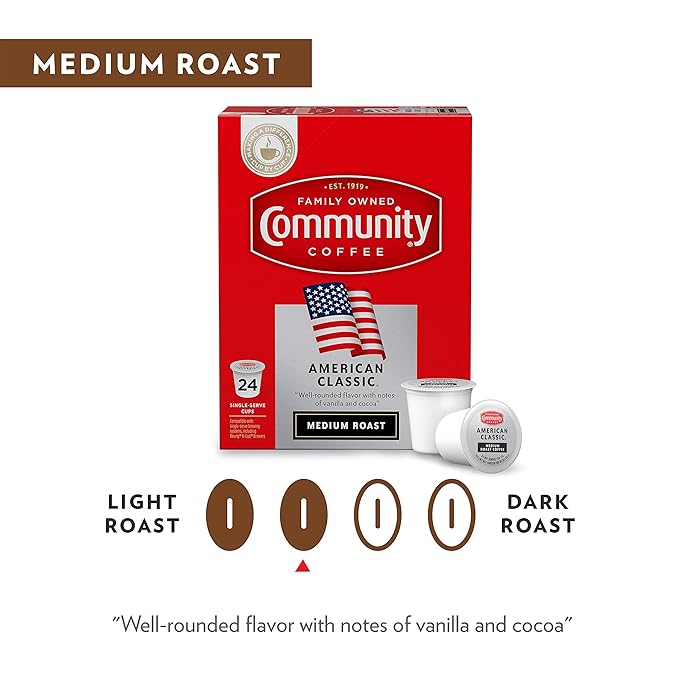 Community Coffee American Classic 12 Count Coffee Pods, Medium Roast, Compatible with Keurig 2.0 K-cup Brewers, 12 Count (Pack of 1)