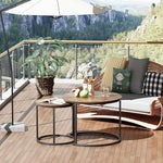 Load image into Gallery viewer, aboxoo Coffee Table Nesting Round Table Set of 2 Side Table with Sturdy Metal Frame for Living Room Bedroom Apartment Modern Industrial Simple Nightstand,Rustic Brown