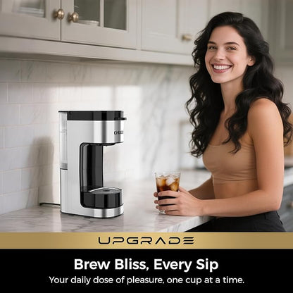 CHULUX Upgrade Single Serve Coffee Maker Machine for K Cup and Grounds with 2 Mins Brew One Cup, 3 Brew Choices, Removable 14oz Reservoir & Drip Tray