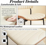 Load image into Gallery viewer, Modern PU Leather Dining Room Chairs Set of 4, Upholstered Kitchen Chairs with Curved Wood Backrest and Metal Legs Adjustable Feet for Kitchen Dining Room(Beige)
