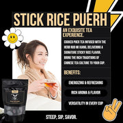 Revival Tea Company Sticky Rice Pu-erh Tea - Puer Tea Cakes Scented with Herb Nuo Mi Xiang - 15 Tuo Cha Cakes