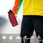Load image into Gallery viewer, HASLE OUTFITTERS 32 oz Insulated Water Bottle Stainless Steel Double Walled Vacuum Sports Water Bottle with 2 Lids (Straw and Spout Lid) for Gym Camping Hiking(Red,1)