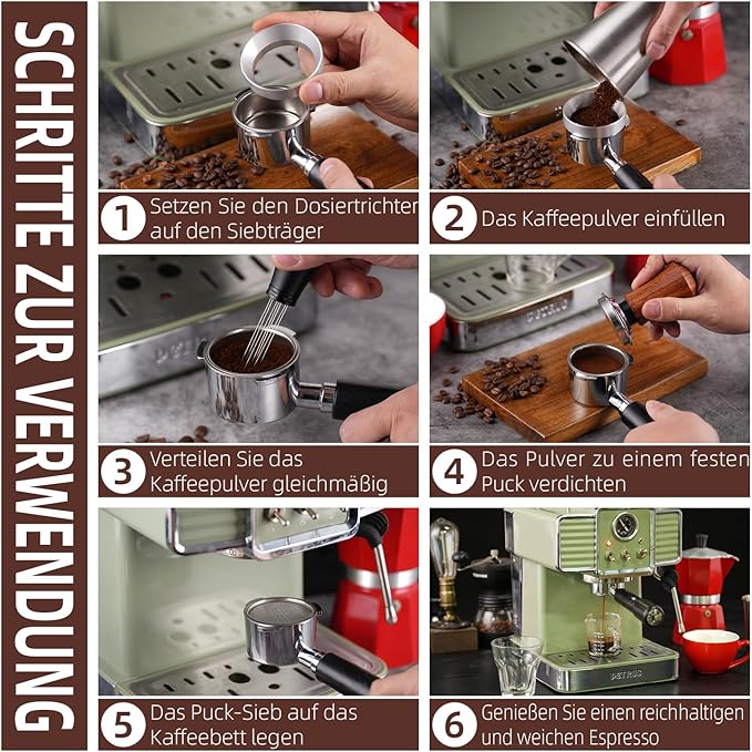 54mm WDT Tool Espresso Accessories Kit,GdHaHSP Dosing Funnel and Puck Screen Set,Espresso Stirrer Distribution Tool,Espresso Whisk for espresso tools